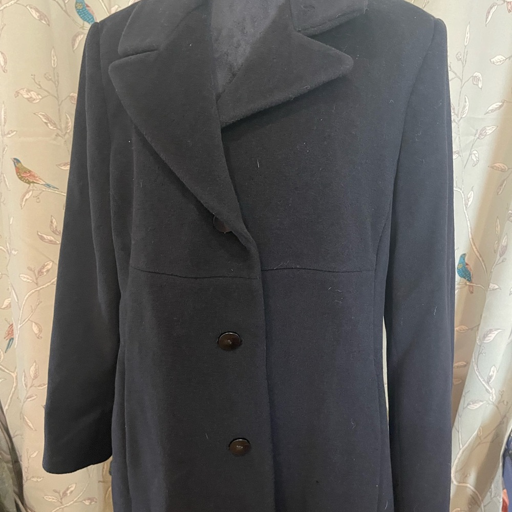 Women’s Larry Levine coat black sz 14  long Coat vintage 90s 80s wool